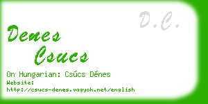 denes csucs business card