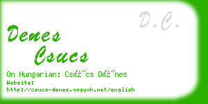 denes csucs business card